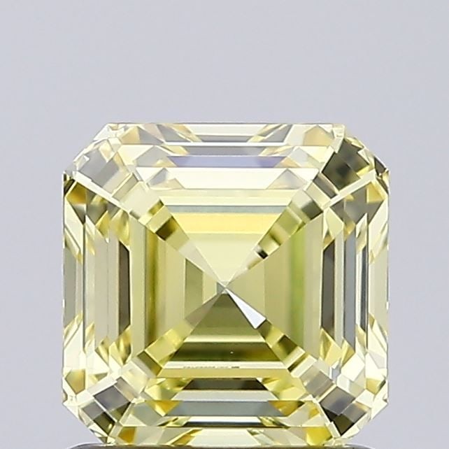 Loose Diamond - ASSCHER 1.08ct Fancy Yellow VS1: Loose Diamond - ASSCHER 1.08ct Fancy Yellow VS1 Source: This is a real non-mined Diamond that has been grown in a lab Shape: ASSCHER Carats: 1.08 Color: Fancy Yellow Certification: IGI Video: