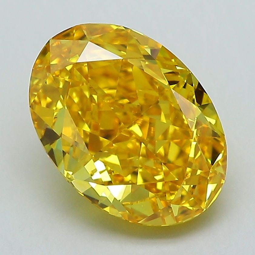 Loose Diamond - OVAL 3.31ct Fancy Vivid Yellow VS1: Loose Diamond - OVAL 3.31ct Fancy Vivid Yellow VS1 Source: This is a real non-mined Diamond that has been grown in a lab Shape: OVAL Carats: 3.31 Color: Fancy Vivid Yellow Certification: IGI Video: