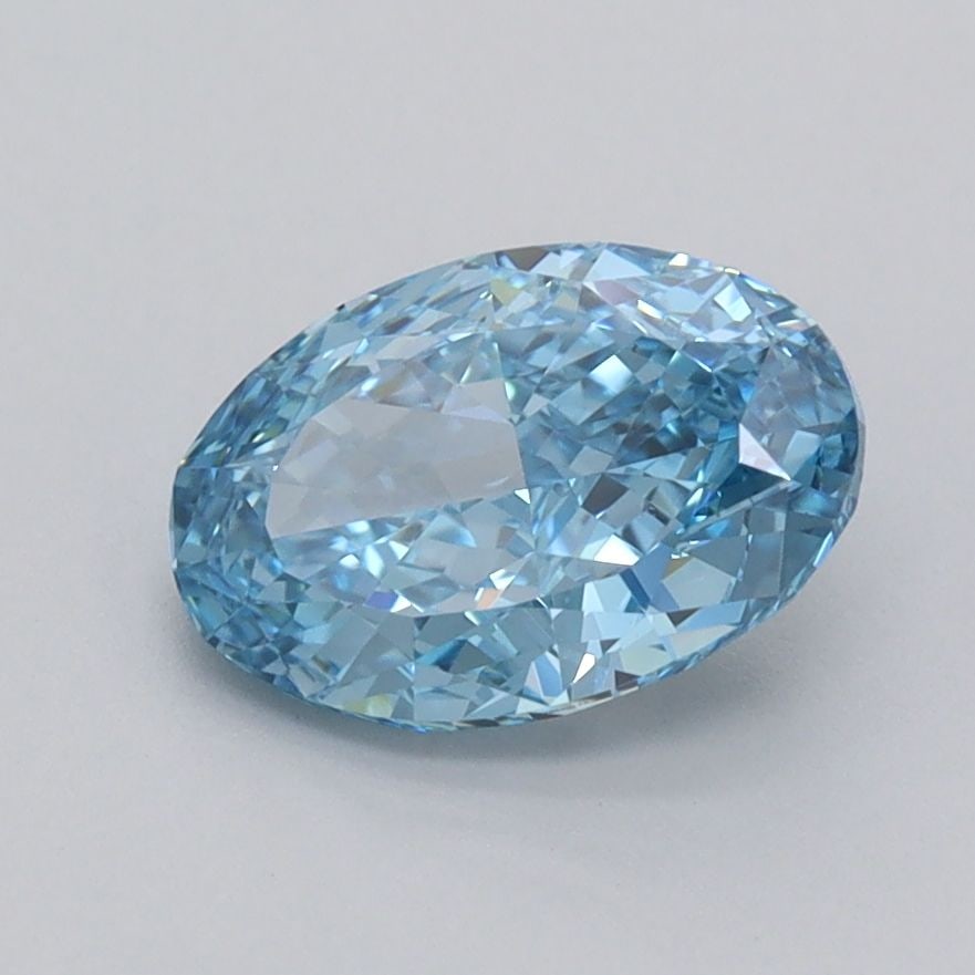 Loose Diamond - OVAL 1.42ct Fancy Vivid Blue VVS1: Loose Diamond - OVAL 1.42ct Fancy Vivid Blue VVS1 Source: This is a real non-mined Diamond that has been grown in a lab Shape: OVAL Carats: 1.42 Color: Fancy Vivid Blue Certification: IGI Video: