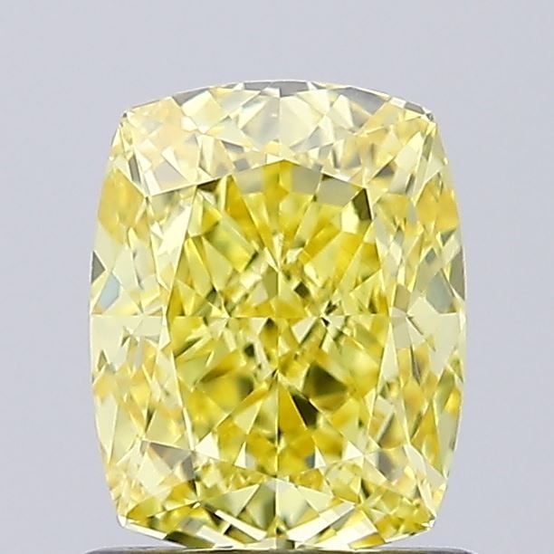 Loose Diamond - CUSHION MODIFIED 1.11ct Fancy Vivid Yellow VVS2: Loose Diamond - CUSHION MODIFIED 1.11ct Fancy Vivid Yellow VVS2 Source: This is a real non-mined Diamond that has been grown in a lab Shape: CUSHION MODIFIED Carats: 1.11 Color: Fancy Vivid Yellow Cer