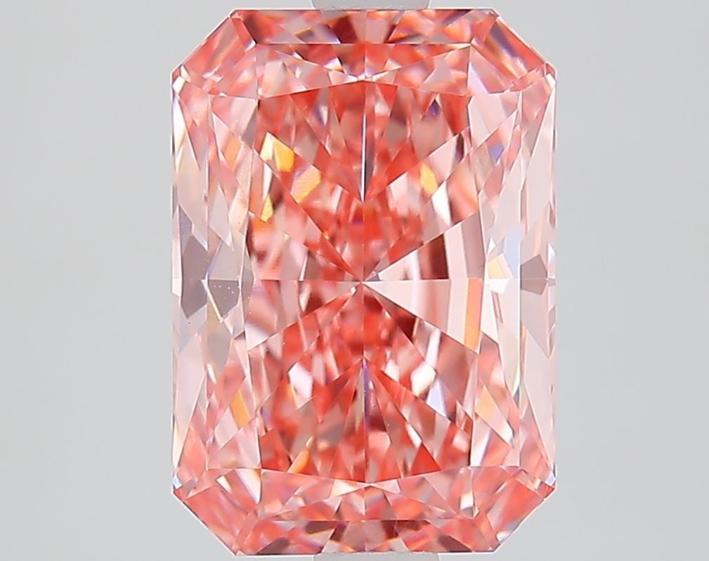 Loose Diamond - RADIANT 2.77ct Fancy Vivid Pink VVS2: Loose Diamond - RADIANT 2.77ct Fancy Vivid Pink VVS2 Source: This is a real non-mined Diamond that has been grown in a lab Shape: RADIANT Carats: 2.77 Color: Fancy Vivid Pink Certification: IGI Video: