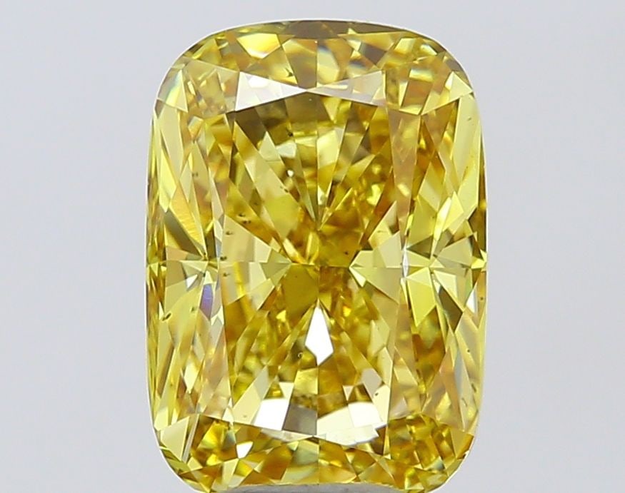 Loose Diamond - CUSHION MODIFIED 6.04ct Fancy Intense Yellow VS2: Loose Diamond - CUSHION MODIFIED 6.04ct Fancy Intense Yellow VS2 Source: This is a real non-mined Diamond that has been grown in a lab Shape: CUSHION MODIFIED Carats: 6.04 Color: Fancy Intense Yellow 