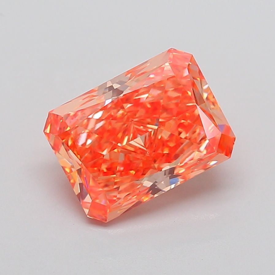 Loose Diamond - RADIANT 4.89ct Fancy Vivid Orange Pink VS1: Loose Diamond - RADIANT 4.89ct Fancy Vivid Orange Pink VS1 Source: This is a real non-mined Diamond that has been grown in a lab Shape: RADIANT Carats: 4.89 Color: Fancy Vivid Orange Pink
