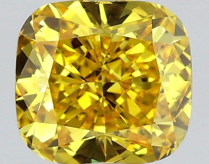 Loose Diamond - CUSHION MODIFIED 1.52ct Fancy Vivid Yellow VVS2: Loose Diamond - CUSHION MODIFIED 1.52ct Fancy Vivid Yellow VVS2 Source: This is a real non-mined Diamond that has been grown in a lab Shape: CUSHION MODIFIED Carats: 1.52 Color: Fancy Vivid Yellow Cer