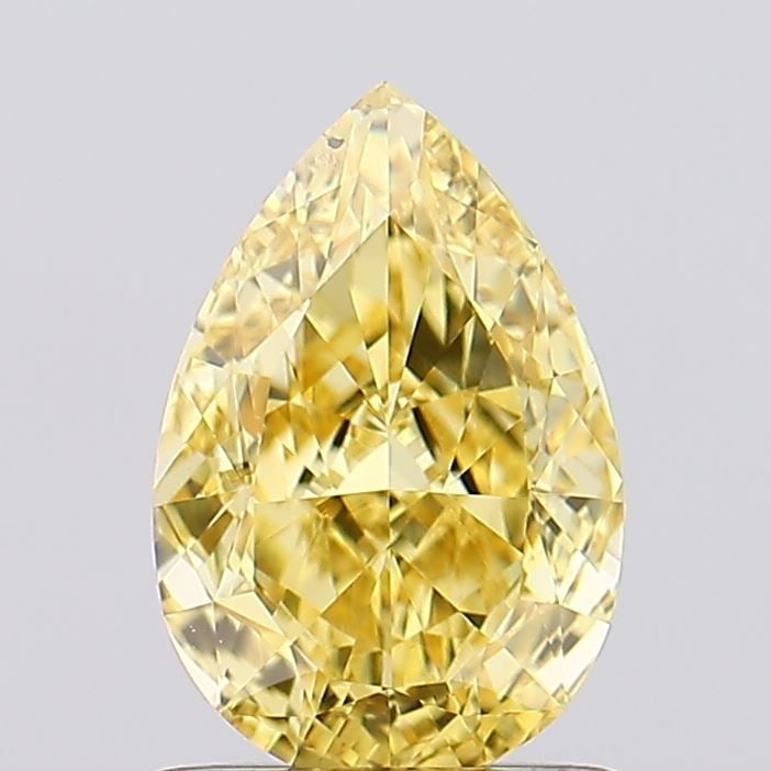 Loose Diamond - PEAR 1.11ct Fancy Intense Yellow VS2: Loose Diamond - PEAR 1.11ct Fancy Intense Yellow VS2 Source: This is a real non-mined Diamond that has been grown in a lab Shape: PEAR Carats: 1.11 Color: Fancy Intense Yellow Certification: IGI