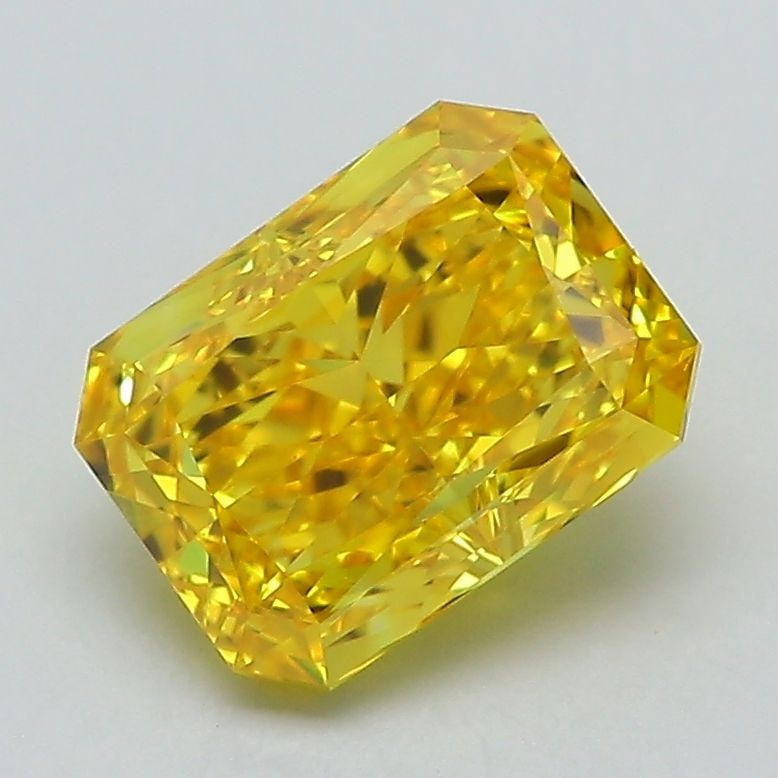 Loose Diamond - RADIANT 2.01ct Fancy Vivid Yellow VVS2: Loose Diamond - RADIANT 2.01ct Fancy Vivid Yellow VVS2 Source: This is a real non-mined Diamond that has been grown in a lab Shape: RADIANT Carats: 2.01 Color: Fancy Vivid Yellow Certification: IGI Vi
