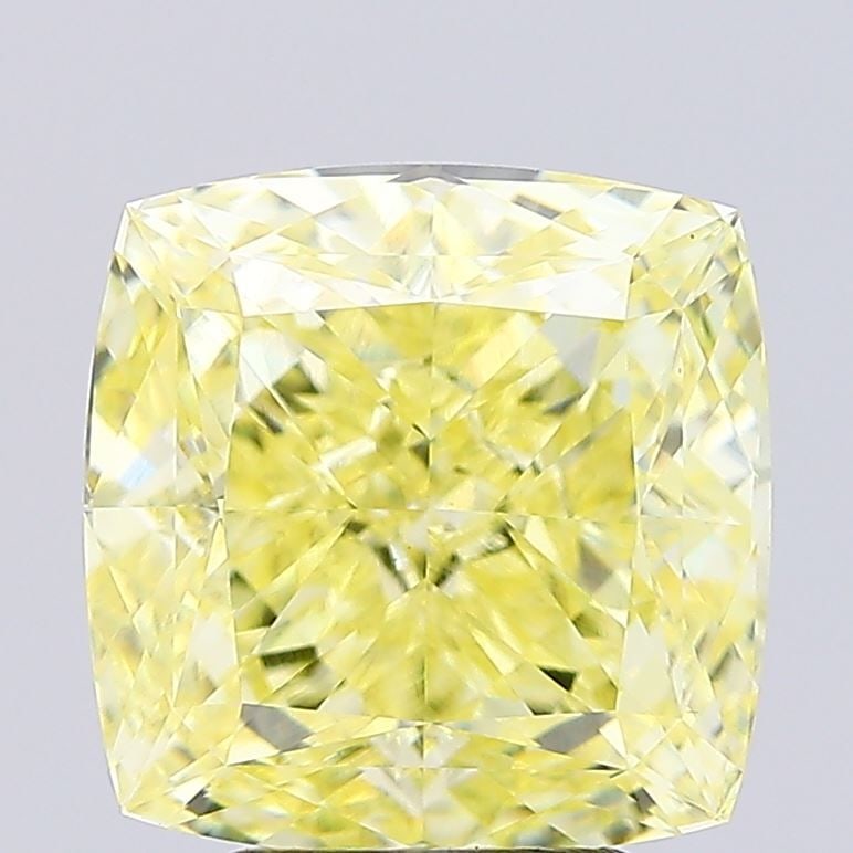 Loose Diamond - CUSHION MODIFIED 4.11ct Fancy Yellow VVS2: Loose Diamond - CUSHION MODIFIED 4.11ct Fancy Yellow VVS2 Source: This is a real non-mined Diamond that has been grown in a lab Shape: CUSHION MODIFIED Carats: 4.11 Color: Fancy Yellow Certification: 
