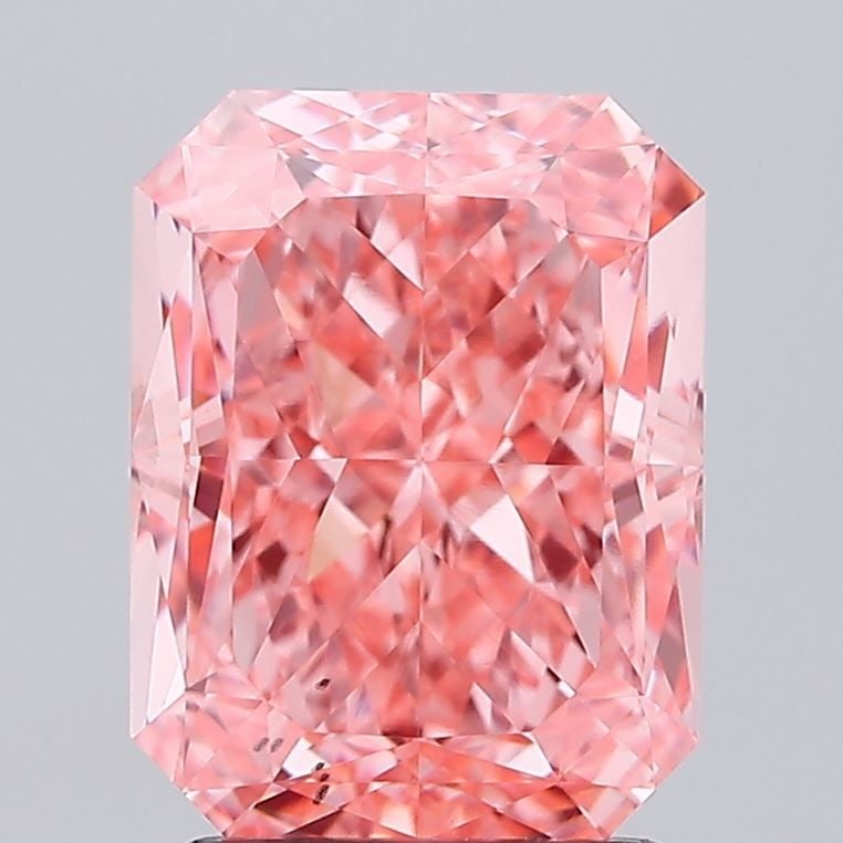 Loose Diamond - RADIANT 2.56ct Fancy Vivid Pink VS1: Loose Diamond - RADIANT 2.56ct Fancy Vivid Pink VS1 Source: This is a real non-mined Diamond that has been grown in a lab Shape: RADIANT Carats: 2.56 Color: Fancy Vivid Pink Certification: IGI Video: