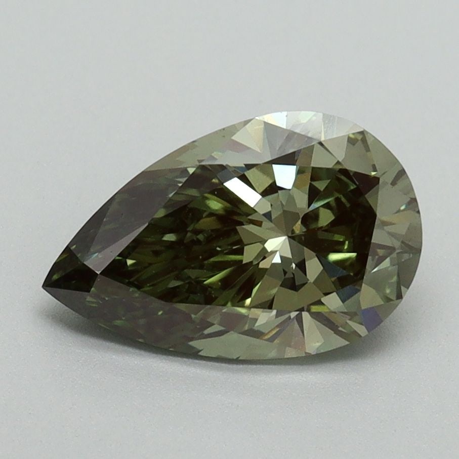 Loose Diamond - PEAR 1.55ct Fancy Intense Green VS1: Loose Diamond - PEAR 1.55ct Fancy Intense Green VS1 Source: This is a real non-mined Diamond that has been grown in a lab Shape: PEAR Carats: 1.55 Color: Fancy Intense Green Certification: IGI Video: