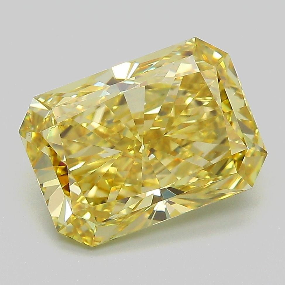 Loose Diamond - RADIANT 3.74ct Fancy Intense Yellow VS1: Loose Diamond - RADIANT 3.74ct Fancy Intense Yellow VS1 Source: This is a real non-mined Diamond that has been grown in a lab Shape: RADIANT Carats: 3.74 Color: Fancy Intense Yellow Certification: IGI