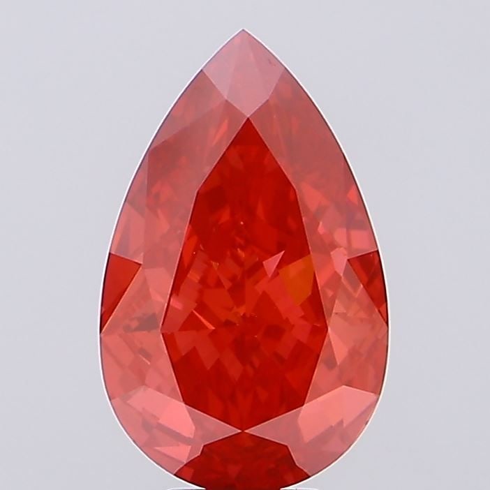 Loose Diamond - PEAR 7.03ct Fancy Vivid Red VVS2: Loose Diamond - PEAR 7.03ct Fancy Vivid Red VVS2 Source: This is a real non-mined Diamond that has been grown in a lab Shape: PEAR Carats: 7.03 Color: Fancy Vivid Red Certification: IGI Video: