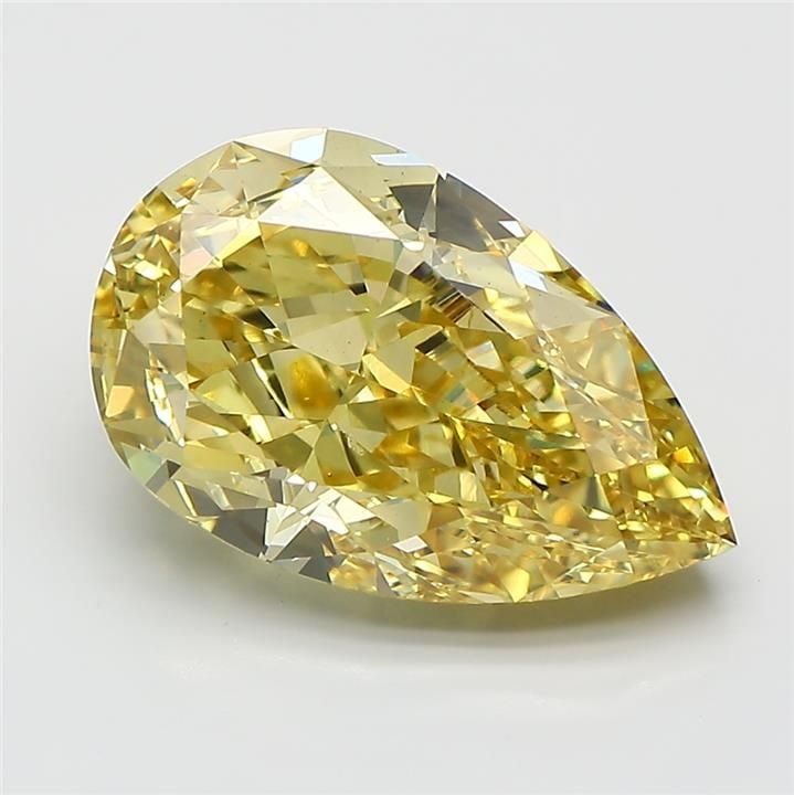 Loose Diamond - PEAR 5.34ct Fancy Intense Yellow VS1: Loose Diamond - PEAR 5.34ct Fancy Intense Yellow VS1 Source: This is a real non-mined Diamond that has been grown in a lab Shape: PEAR Carats: 5.34 Color: Fancy Intense Yellow Certification: IGI Video