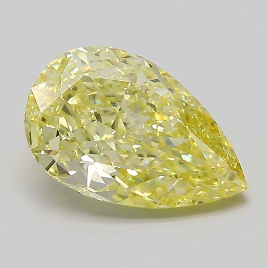 Loose Diamond - PEAR 2.12ct Fancy Intense Yellow VS1: Loose Diamond - PEAR 2.12ct Fancy Intense Yellow VS1 Source: This is a real non-mined Diamond that has been grown in a lab Shape: PEAR Carats: 2.12 Color: Fancy Intense Yellow Certification: IGI Video