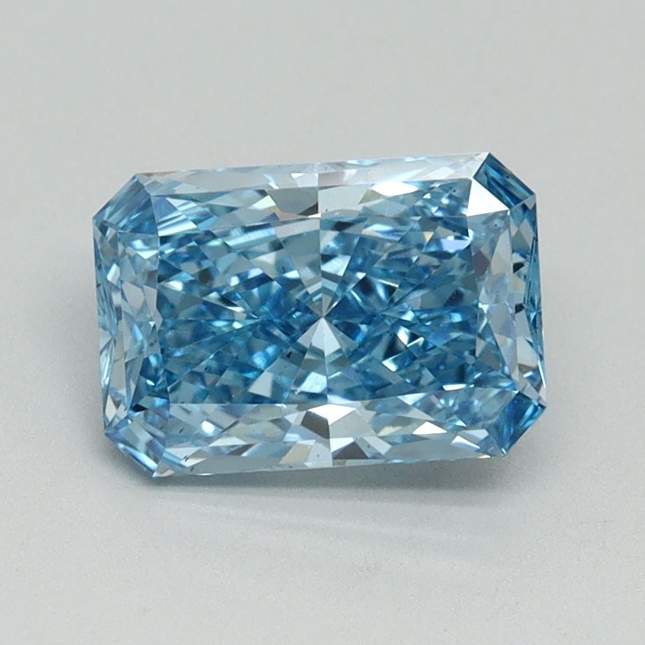 Loose Diamond - RADIANT 1.54ct Fancy Vivid Blue SI1: Loose Diamond - RADIANT 1.54ct Fancy Vivid Blue SI1 Source: This is a real non-mined Diamond that has been grown in a lab Shape: RADIANT Carats: 1.54 Color: Fancy Vivid Blue Certification: IGI Video: