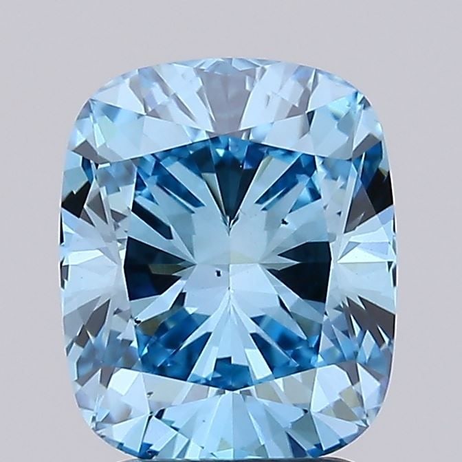 Loose Diamond - CUSHION MODIFIED 2.5ct Fancy Vivid Blue VS2: Loose Diamond - CUSHION MODIFIED 2.5ct Fancy Vivid Blue VS2 Source: This is a real non-mined Diamond that has been grown in a lab Shape: CUSHION MODIFIED Carats: 2.5 Color: Fancy Vivid Blue Certificat