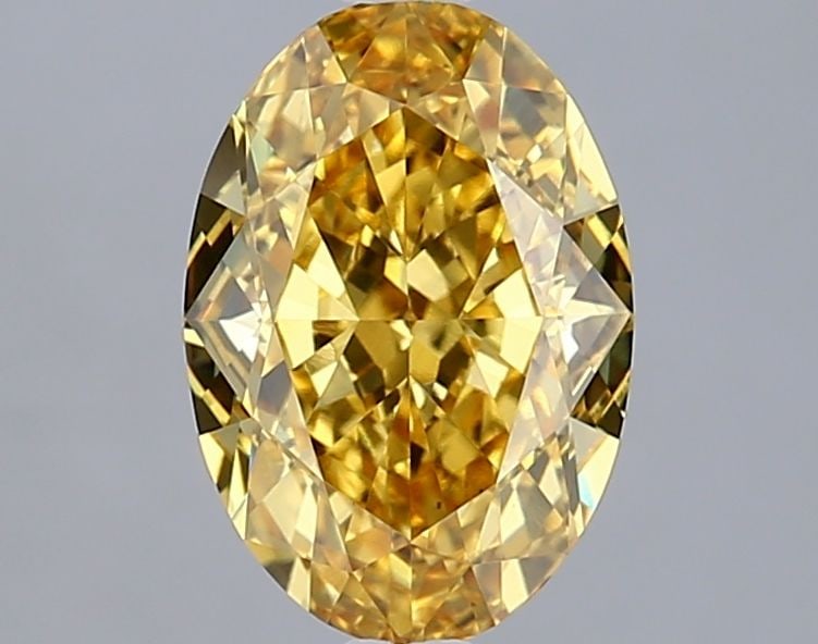 Loose Diamond - OVAL 2.16ct Fancy Vivid Yellow VVS2: Loose Diamond - OVAL 2.16ct Fancy Vivid Yellow VVS2 Source: This is a real non-mined Diamond that has been grown in a lab Shape: OVAL Carats: 2.16 Color: Fancy Vivid Yellow Certification: IGI Video: