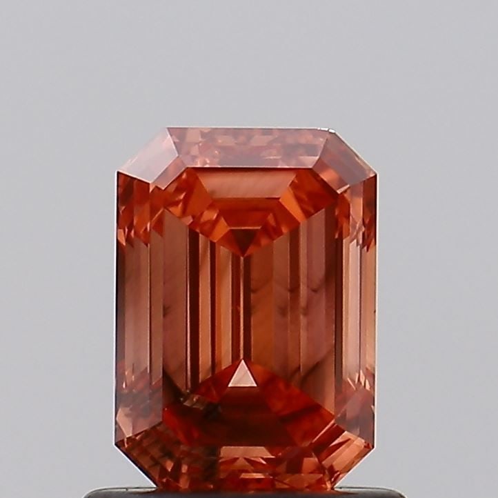 Loose Diamond - EMERALD 1.0ct Fancy Vivid Orangey Pink SI2: Loose Diamond - EMERALD 1.0ct Fancy Vivid Orangey Pink SI2 Source: This is a real non-mined Diamond that has been grown in a lab Shape: EMERALD Carats: 1.0 Color: Fancy Vivid Orangey Pink Certificatio