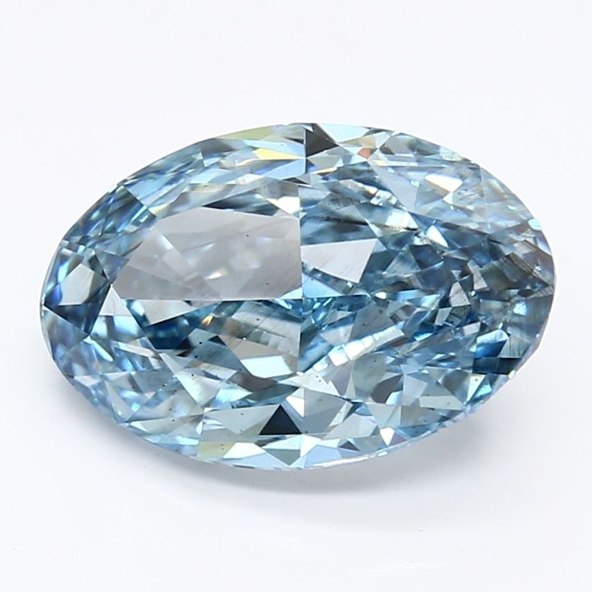 Loose Diamond - OVAL 3.46ct Fancy Vivid Blue SI1: Loose Diamond - OVAL 3.46ct Fancy Vivid Blue SI1 Source: This is a real non-mined Diamond that has been grown in a lab Shape: OVAL Carats: 3.46 Color: Fancy Vivid Blue Certification: IGI Video: