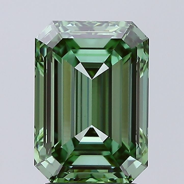 Loose Diamond - EMERALD 3.02ct Fancy Vivid Green VS1 (1 of 1)