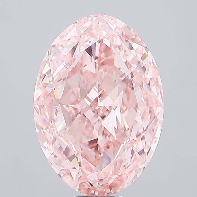 Loose Diamond - OVAL 21.6ct Fancy Intense Pink VS2: Loose Diamond - OVAL 21.6ct Fancy Intense Pink VS2 Source: This is a real non-mined Diamond that has been grown in a lab Shape: OVAL Carats: 21.6 Color: Fancy Intense Pink Certification: IGI Video: