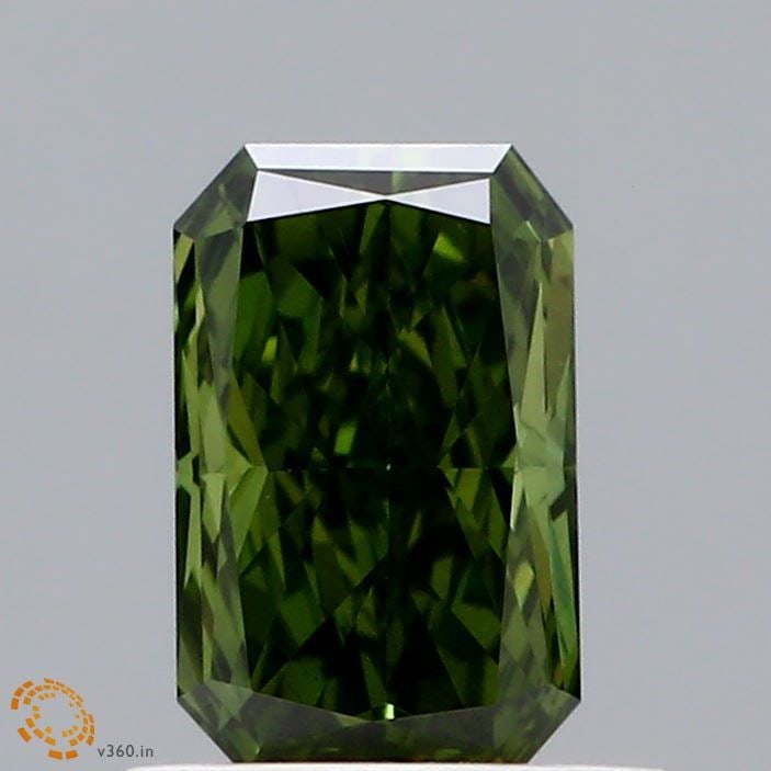 Loose Diamond - RADIANT 0.65ct Fancy Vivid Green VS1: Loose Diamond - RADIANT 0.65ct Fancy Vivid Green VS1 Source: This is a real non-mined Diamond that has been grown in a lab Shape: RADIANT Carats: 0.65 Color: Fancy Vivid Green Certification: IGI Video