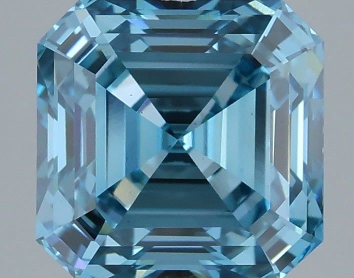 Loose Diamond - ASSCHER 2.86ct Fancy Vivid Blue VS1: Loose Diamond - ASSCHER 2.86ct Fancy Vivid Blue VS1 Source: This is a real non-mined Diamond that has been grown in a lab Shape: ASSCHER Carats: 2.86 Color: Fancy Vivid Blue Certification: IGI Video: