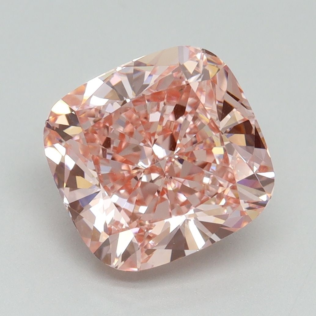Loose Diamond - CUSHION BRILLIANT 4.01ct Fancy Vivid Pink VS1: Loose Diamond - CUSHION BRILLIANT 4.01ct Fancy Vivid Pink VS1 Source: This is a real non-mined Diamond that has been grown in a lab Shape: CUSHION BRILLIANT Carats: 4.01 Color: Fancy Vivid Pink Certif