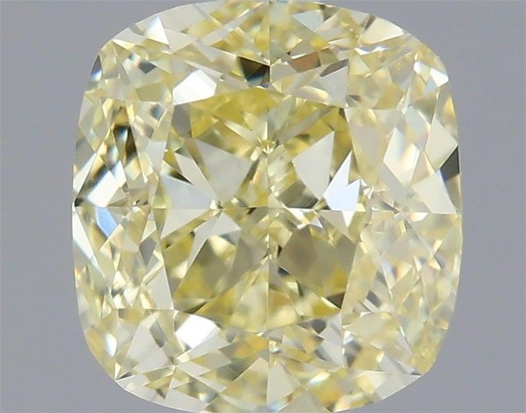 Loose Diamond - CUSHION MODIFIED 0.93ct Fancy Light Yellow VVS2: Loose Diamond - CUSHION MODIFIED 0.93ct Fancy Light Yellow VVS2 Source: This is a real non-mined Diamond that has been grown in a lab Shape: CUSHION MODIFIED Carats: 0.93 Color: Fancy Light Yellow Cer