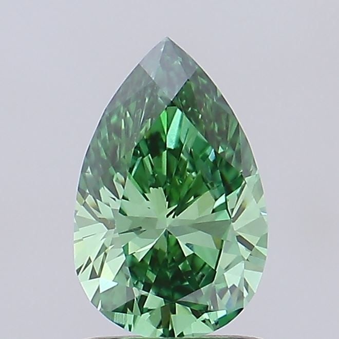 Loose Diamond - PEAR 0.38ct Fancy Vivid Green VS1: Loose Diamond - PEAR 0.38ct Fancy Vivid Green VS1 Source: This is a real non-mined Diamond that has been grown in a lab Shape: PEAR Carats: 0.38 Color: Fancy Vivid Green Certification: NONE Video: