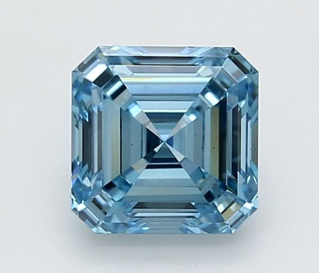 Loose Diamond - ASSCHER 2.06ct Fancy Vivid Blue VS1: Loose Diamond - ASSCHER 2.06ct Fancy Vivid Blue VS1 Source: This is a real non-mined Diamond that has been grown in a lab Shape: ASSCHER Carats: 2.06 Color: Fancy Vivid Blue Certification: IGI Video: