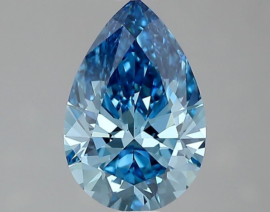 Loose Diamond - PEAR 1.26ct Fancy Vivid Blue VS1: Loose Diamond - PEAR 1.26ct Fancy Vivid Blue VS1 Source: This is a real non-mined Diamond that has been grown in a lab Shape: PEAR Carats: 1.26 Color: Fancy Vivid Blue Certification: IGI Video: