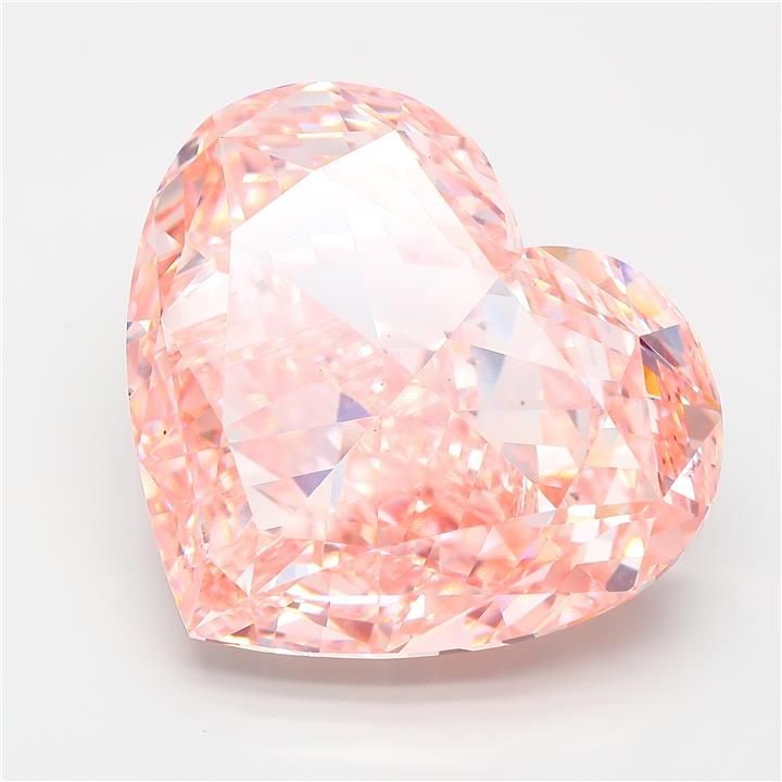 Loose Diamond - HEART 45.54ct Fancy Intense Pink VS1: Loose Diamond - HEART 45.54ct Fancy Intense Pink VS1 Source: This is a real non-mined Diamond that has been grown in a lab Shape: HEART Carats: 45.54 Color: Fancy Intense Pink Certification: IGI Video