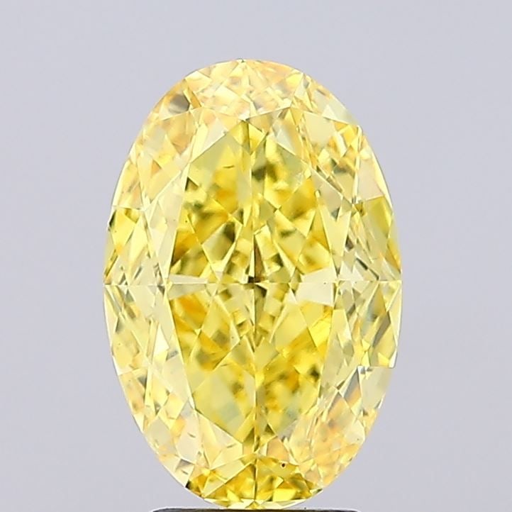 Loose Diamond - OVAL 4.03ct Fancy Vivid Yellow VS2: Loose Diamond - OVAL 4.03ct Fancy Vivid Yellow VS2 Source: This is a real non-mined Diamond that has been grown in a lab Shape: OVAL Carats: 4.03 Color: Fancy Vivid Yellow Certification: IGI Video: