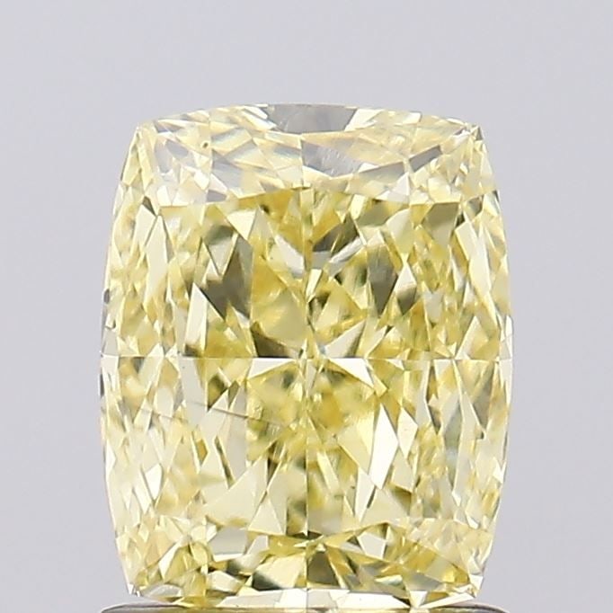Loose Diamond - CUSHION MODIFIED 1.25ct Fancy Intense Yellow VS2: Loose Diamond - CUSHION MODIFIED 1.25ct Fancy Intense Yellow VS2 Source: This is a real non-mined Diamond that has been grown in a lab Shape: CUSHION MODIFIED Carats: 1.25 Color: Fancy Intense Yellow 