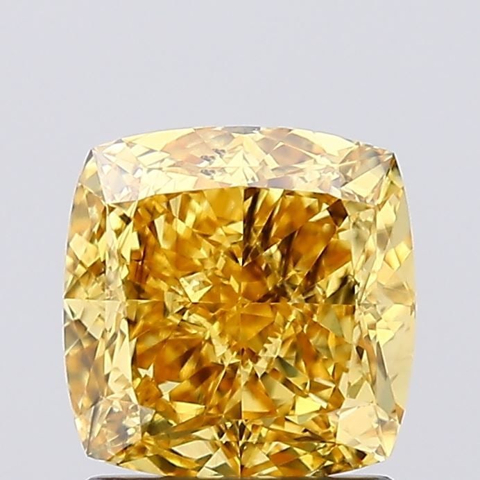 Loose Diamond - CUSHION MODIFIED 1.52ct Fancy Vivid Yellow SI1: Loose Diamond - CUSHION MODIFIED 1.52ct Fancy Vivid Yellow SI1 Source: This is a real non-mined Diamond that has been grown in a lab Shape: CUSHION MODIFIED Carats: 1.52 Color: Fancy Vivid Yellow Cert