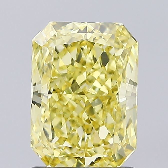 Loose Diamond - RADIANT 1.57ct Fancy Intense Yellow VS1: Loose Diamond - RADIANT 1.57ct Fancy Intense Yellow VS1 Source: This is a real non-mined Diamond that has been grown in a lab Shape: RADIANT Carats: 1.57 Color: Fancy Intense Yellow Certification: IGI
