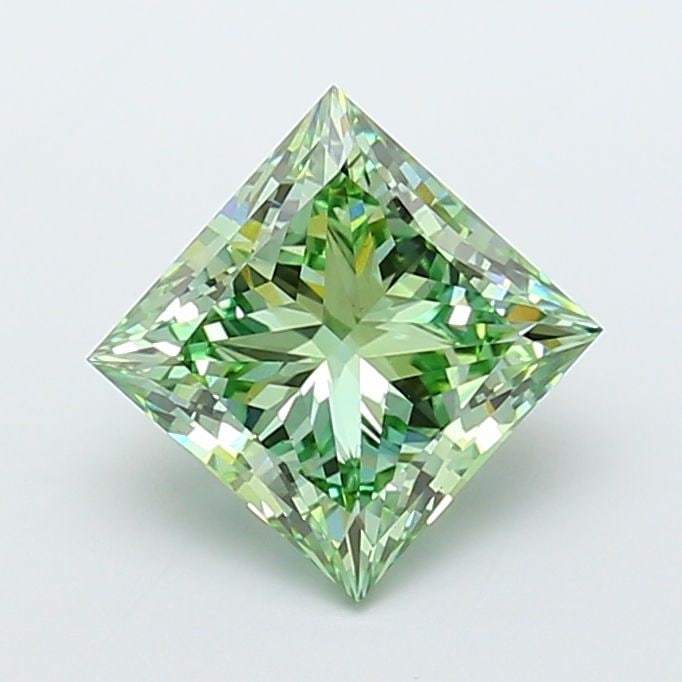 Loose Diamond - PRINCESS 5.51ct Fancy Vivid Green VS2: Loose Diamond - PRINCESS 5.51ct Fancy Vivid Green VS2 Source: This is a real non-mined Diamond that has been grown in a lab Shape: PRINCESS Carats: 5.51 Color: Fancy Vivid Green Certification: IGI Vid