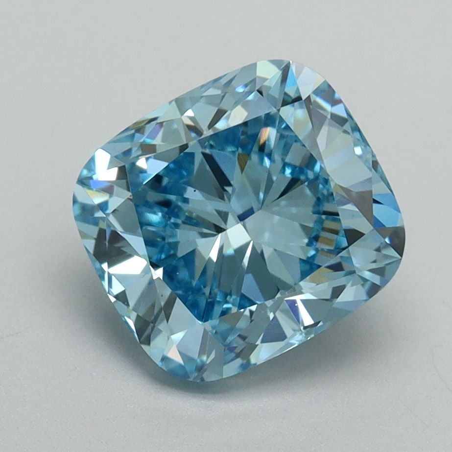 Loose Diamond - CUSHION BRILLIANT 2.51ct Fancy Vivid Blue VS1: Loose Diamond - CUSHION BRILLIANT 2.51ct Fancy Vivid Blue VS1 Source: This is a real non-mined Diamond that has been grown in a lab Shape: CUSHION BRILLIANT Carats: 2.51 Color: Fancy Vivid Blue Certif