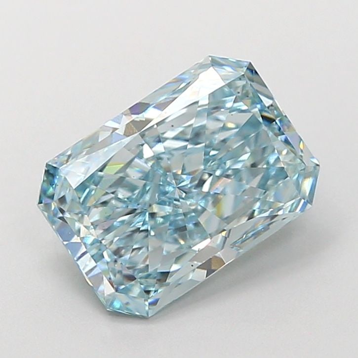 Loose Diamond - RADIANT 2.5ct Fancy Vivid Green Blue VS1: Loose Diamond - RADIANT 2.5ct Fancy Vivid Green Blue VS1 Source: This is a real non-mined Diamond that has been grown in a lab Shape: RADIANT Carats: 2.5 Color: Fancy Vivid Green Blue Certification: