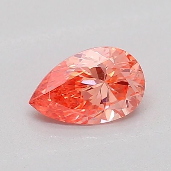Loose Diamond - PEAR 0.26ct Fancy Vivid Orangey Pink VS2: Loose Diamond - PEAR 0.26ct Fancy Vivid Orangey Pink VS2 Source: This is a real non-mined Diamond that has been grown in a lab Shape: PEAR Carats: 0.26 Color: Fancy Vivid Orangey Pink Certification: I