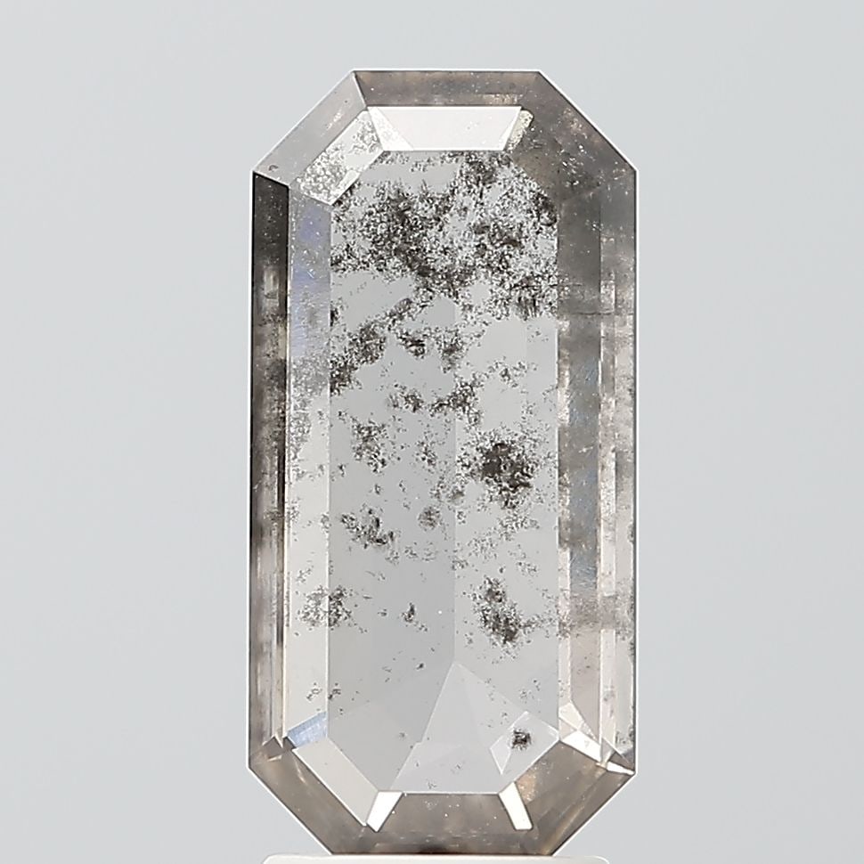 Loose Diamond - EMERALD 2.0ct Salt and Pepper I1: Loose Diamond - EMERALD 2.0ct Salt and Pepper I1 Source: This is a real non-mined Diamond that has been grown in a lab Shape: EMERALD Carats: 2.0 Color: Salt and Pepper Certification: NONE Video:
