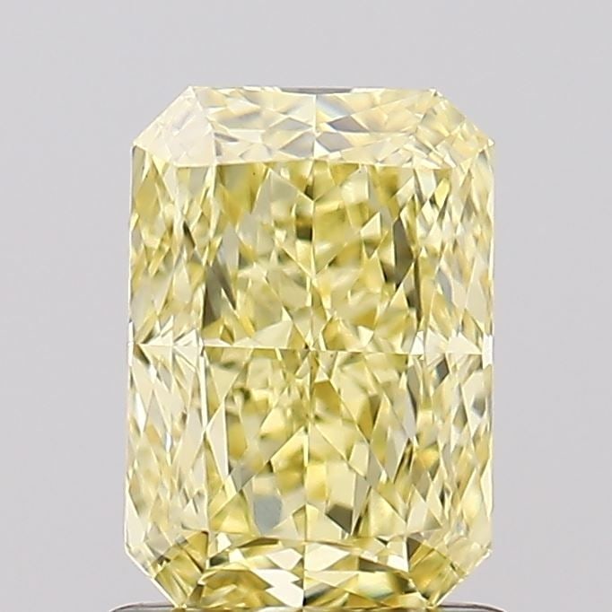 Loose Diamond - RADIANT 1.24ct Fancy Intense Yellow VVS2: Loose Diamond - RADIANT 1.24ct Fancy Intense Yellow VVS2 Source: This is a real non-mined Diamond that has been grown in a lab Shape: RADIANT Carats: 1.24 Color: Fancy Intense Yellow Certification: IG