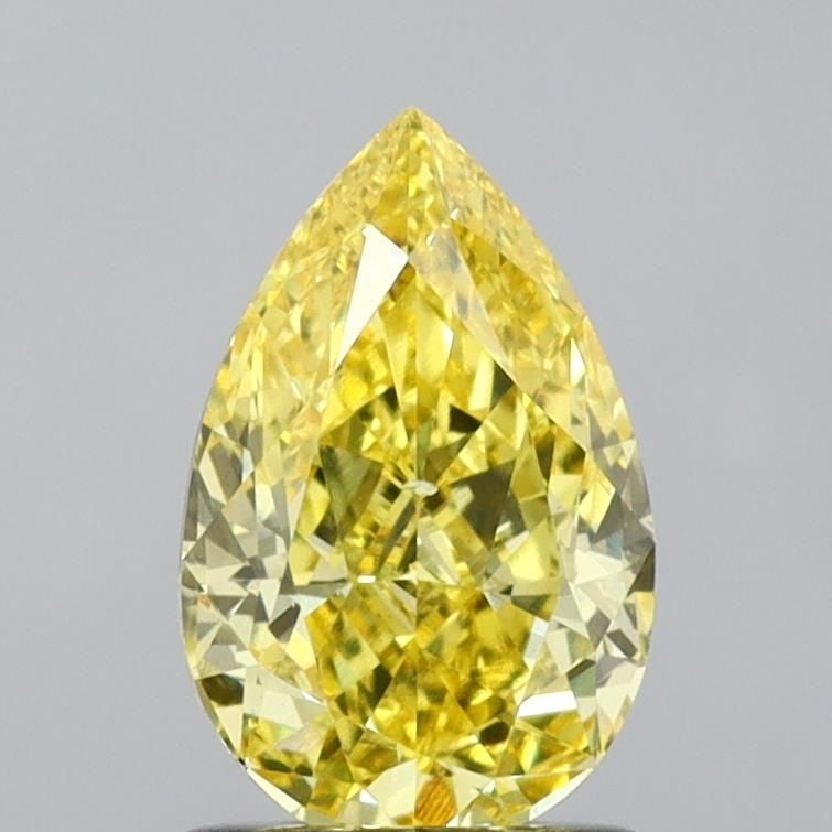 Loose Diamond - PEAR 1.11ct Fancy Vivid Yellow VS2: Loose Diamond - PEAR 1.11ct Fancy Vivid Yellow VS2 Source: This is a real non-mined Diamond that has been grown in a lab Shape: PEAR Carats: 1.11 Color: Fancy Vivid Yellow Certification: IGI Video: