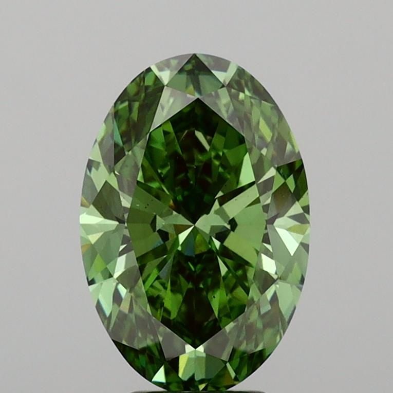 Loose Diamond - OVAL 5.01ct Fancy Vivid Green VS2: Loose Diamond - OVAL 5.01ct Fancy Vivid Green VS2 Source: This is a real non-mined Diamond that has been grown in a lab Shape: OVAL Carats: 5.01 Color: Fancy Vivid Green Certification: IGI Video: