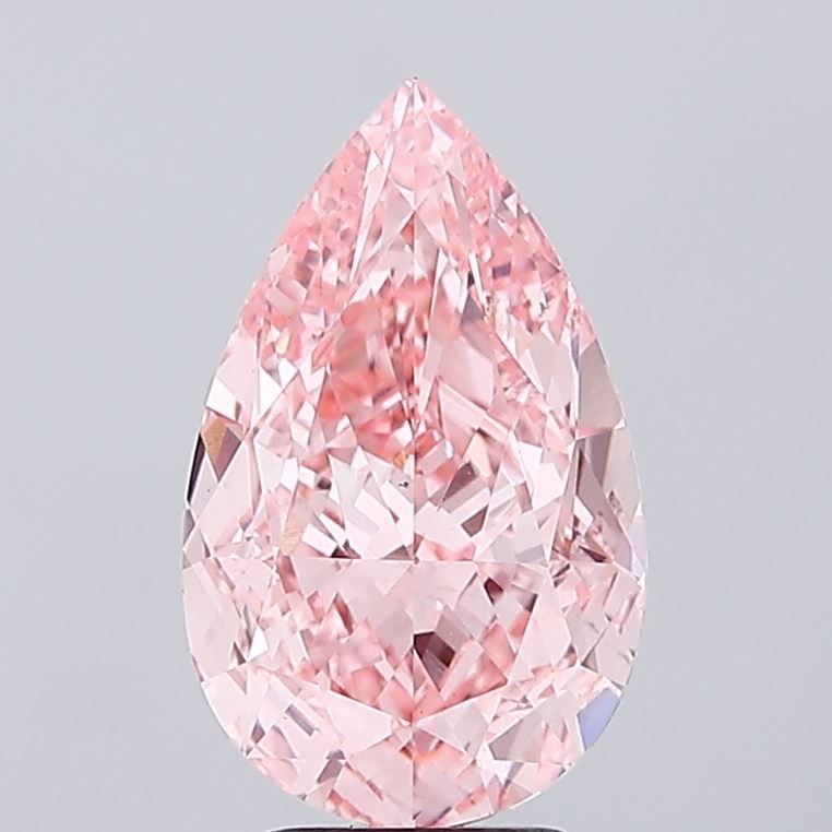 Loose Diamond - PEAR 5.03ct Fancy Vivid Pink VS1: Loose Diamond - PEAR 5.03ct Fancy Vivid Pink VS1 Source: This is a real non-mined Diamond that has been grown in a lab Shape: PEAR Carats: 5.03 Color: Fancy Vivid Pink Certification: IGI Video:
