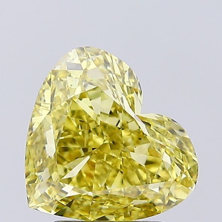 Loose Diamond - HEART 2.76ct Fancy Vivid Yellow VS1: Loose Diamond - HEART 2.76ct Fancy Vivid Yellow VS1 Source: This is a real non-mined Diamond that has been grown in a lab Shape: HEART Carats: 2.76 Color: Fancy Vivid Yellow Certification: NONE Video: