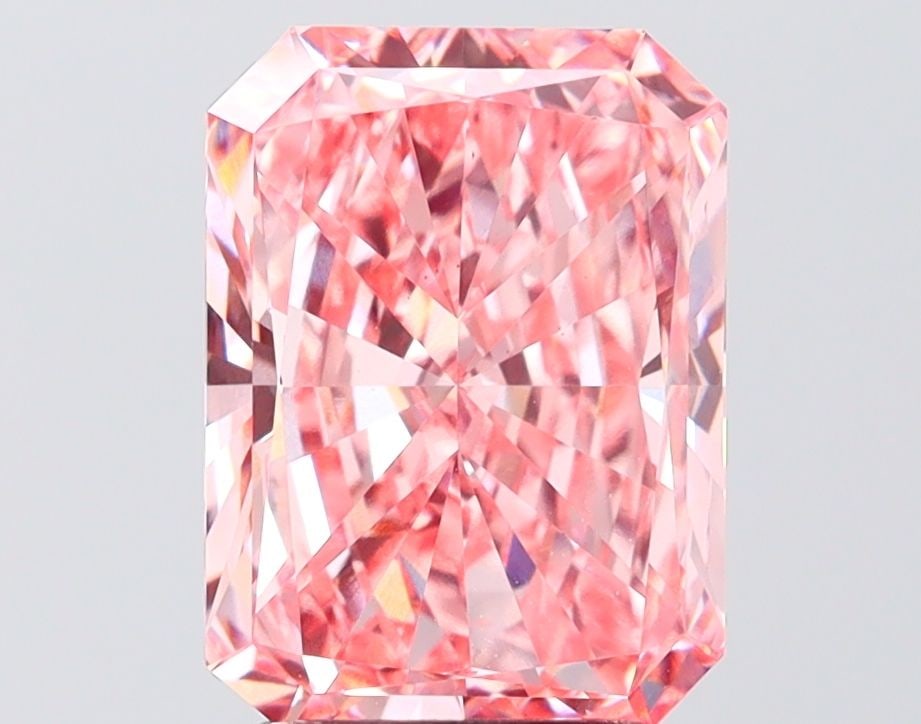 Loose Diamond - RADIANT 3.53ct Fancy Vivid Pink VS1: Loose Diamond - RADIANT 3.53ct Fancy Vivid Pink VS1 Source: This is a real non-mined Diamond that has been grown in a lab Shape: RADIANT Carats: 3.53 Color: Fancy Vivid Pink Certification: IGI
