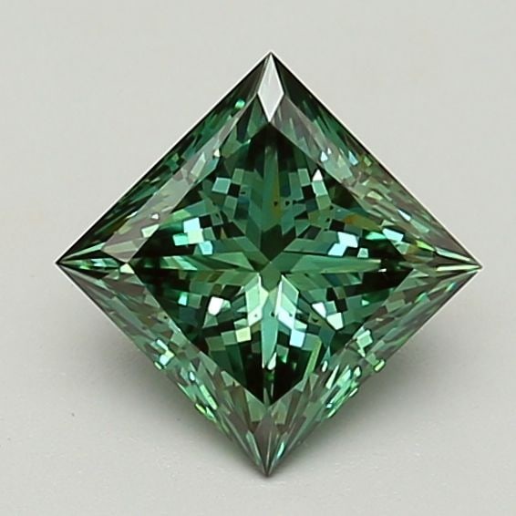 Loose Diamond - PRINCESS 1.82ct Fancy Vivid Green VS2: Loose Diamond - PRINCESS 1.82ct Fancy Vivid Green VS2 Source: This is a real non-mined Diamond that has been grown in a lab Shape: PRINCESS Carats: 1.82 Color: Fancy Vivid Green Certification: IGI Vid