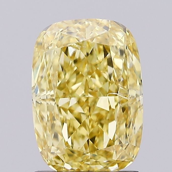 Loose Diamond - CUSHION MODIFIED 1.5ct Fancy Intense Yellow SI1: Loose Diamond - CUSHION MODIFIED 1.5ct Fancy Intense Yellow SI1 Source: This is a real non-mined Diamond that has been grown in a lab Shape: CUSHION MODIFIED Carats: 1.5 Color: Fancy Intense Yellow Ce