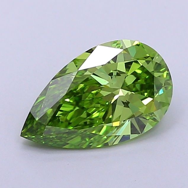 Loose Diamond - PEAR 1.11ct Fancy Vivid Green VS1: Loose Diamond - PEAR 1.11ct Fancy Vivid Green VS1 Source: This is a real non-mined Diamond that has been grown in a lab Shape: PEAR Carats: 1.11 Color: Fancy Vivid Green Certification: IGI Video: